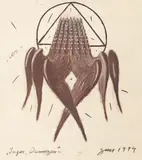 Marian Zidaru, Heruvim, 1994, cărbune presat pe hârtie