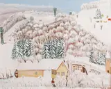 Peisaj de iarnă by Ion Niţă-Nicodin, 1971, ulei pe carton, offered Feb 2023
