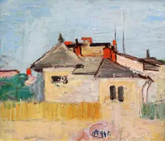 Alexandru Ciucurencu, Peisaj din București, 1945, ulei pe pânză lipită pe carton