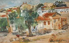 Case la Balcic by Lucian Grigorescu, ulei pe pânză, sold Feb 2023