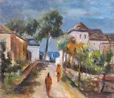 Constantin Bacalu, Stradă din Mangalia, ulei pe carton
