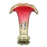 Inedită vază Cristallerie de Clichy, pictat cu email, design atribuit Auguste Jean, cca. 1870-1880 by Manufactura Cristallerie de Clichy, cristal, offered Feb 2023