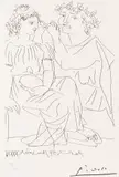 Flautist și tânără cu tamburină by Pablo Picasso, litografie, sold Jan 2023