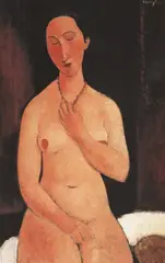 Amedeo Modigliani, Nud cu colier de perle, cromolitografie