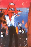 Bărbat ridicând un bebeluș ca și cum ar fi băut dintr-o sticlă by Salvador Dalí, cromolitografie, sold Jan 2023