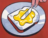 Roy Lichtenstein, Muștar pe alb, cromolitografie