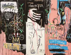 Triptic Catharsis by Jean-Michel Basquiat, cromolitografie, sold Jan 2023