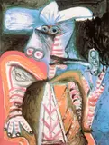Portret cu pipă by Pablo Picasso, cromolitografie, sold Jan 2023