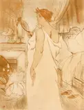 Henri Toulouse-Lautrec, Privindu-se în oglindă, cromolitografie