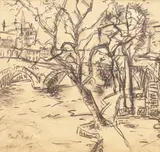 Theodor Pallady, Pont Royal (Paris), creion pe hârtie