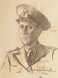 Rudolf Schweitzer–Cumpăna, Portret de ofițer (Ioan Dumitrescu-Popovici), 1939, cărbune pe hărtie