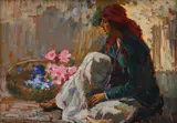 Apostol Mănciulescu, Florăreasă, ulei pe carton