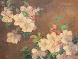 Flori de măr by Eugenia Filotti Atanasiu, ulei pe carton, sold Jan 2023
