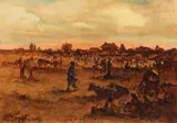 Pan Ioanid, Târg de vite, ulei pe carton