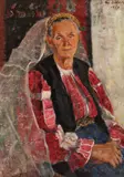 Gheorghe Zidaru, Argeșeancă în costum popular, 1956, ulei pe pânză