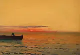 Întoarcerea de la pescuit by Ion Doboşariu, ulei pe carton, sold Jan 2023