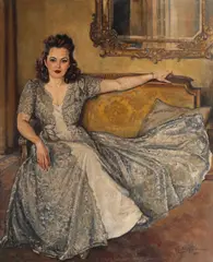Portretul Margaretei Sterian by Ion Panteli Stanciu, 1946, ulei pe pânză, sold Jan 2023