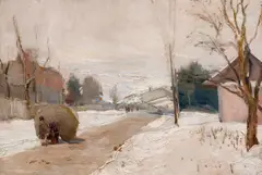 Paul Verona, Iarna pe uliță, ulei pe carton