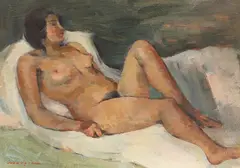 Ioan Marşic, Nud în interior, ulei pe carton