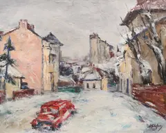 Vasile Ştefan, Iarnă în București, 1941, ulei pe pânză