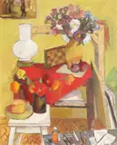Marilena Ioanid, Natură statică de atelier, 1977, ulei pe pânză