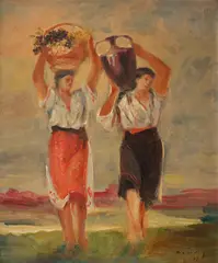 Alexandru Severin, Recolta de struguri, ulei pe carton