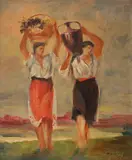 Alexandru Severin, Recolta de struguri, ulei pe carton