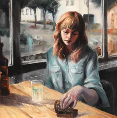 Mihaela Secobeanu, Untitled, 2019, ulei pe pânză lipită pe carton