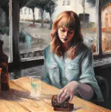 Mihaela Secobeanu, Untitled, 2019, ulei pe pânză lipită pe carton