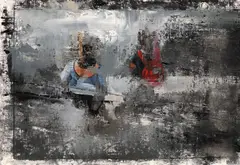 View from Above by Francisc Chiuariu, 2014, ulei pe hârtie pânzată, sold Jan 2023