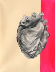 Ada Muntean, Red heart, 2021, ulei pe pânză