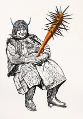 Dumitru Gorzo, Baba Clonțului, 2005, stencil și ulei pe pânză