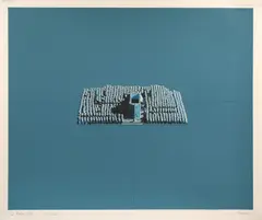 La piscine by Horia Damian, 1985, cromolitografie, sold Jan 2023