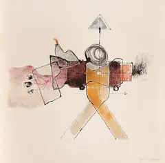 Canzone by Geta Brătescu, 1977, cromolitografie, sold Jan 2023