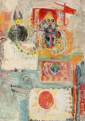 Cu Capra by Diana Schor, ulei pe pânză, sold Jan 2023