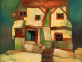 Harry Guttman, Casa artistului, ulei pe pânză