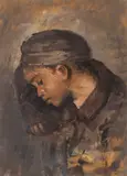 Alexandru Henția, Copil în repaus, 1918, ulei pe carton