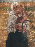 Țăranca română by Octav Băncilă, 1913, ulei pe pânză, sold Dec 2022