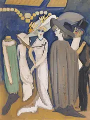 Serată by Iosif Iser, 1908-1909, guașă vernisată pe hârtie, sold Dec 2022
