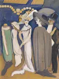 Iosif Iser, Serată, 1908-1909, guașă vernisată pe hârtie