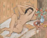 Theodor Pallady, Lectură, guașă, acuarelă și cărbune pe carton