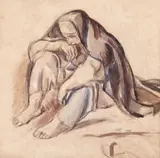 Iosif Iser, Odaliscă, 1922, acuarelă pe hârtie