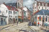 Jean Cheller, Stradă din București, ulei pe carton