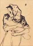 Nicolae Tonitza, Puiul mamei, tuș pe hârtie