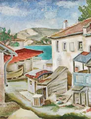 Vedere din Balcic by Dan Ialomiţeanu, ulei pe pânză, sold Dec 2022