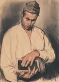 Corneliu Baba, Studiu pentru Mitrea Cocor, 1952, cărbune și ceracolor pe carton subțire
