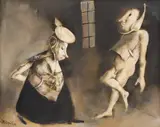 Georges Mazilu, Personaje, guașă și tuș pe hârtie