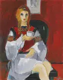 Gheorghe G. Vânătoru, Savurând o ceașcă de cafea, 1979, ulei pe pânză