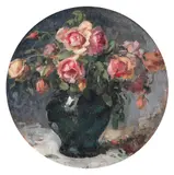 Vas cu trandafiri by Nicolae Vermont, 1924, ulei pe carton, sold Dec 2022