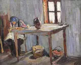 Lumina dimineții by Rudolf Schweitzer–Cumpăna, ulei pe carton, sold Dec 2022